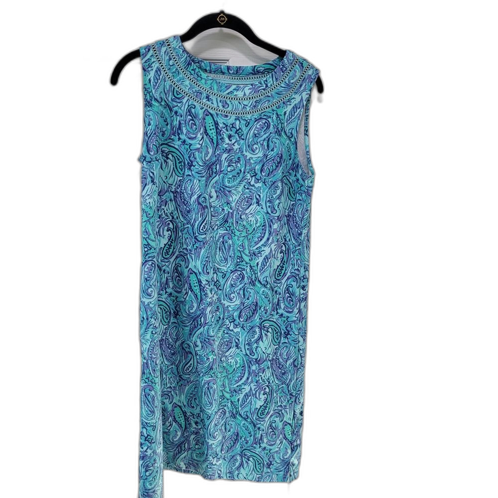 Talbots Blue Paisley Sleeveless Dress - Small